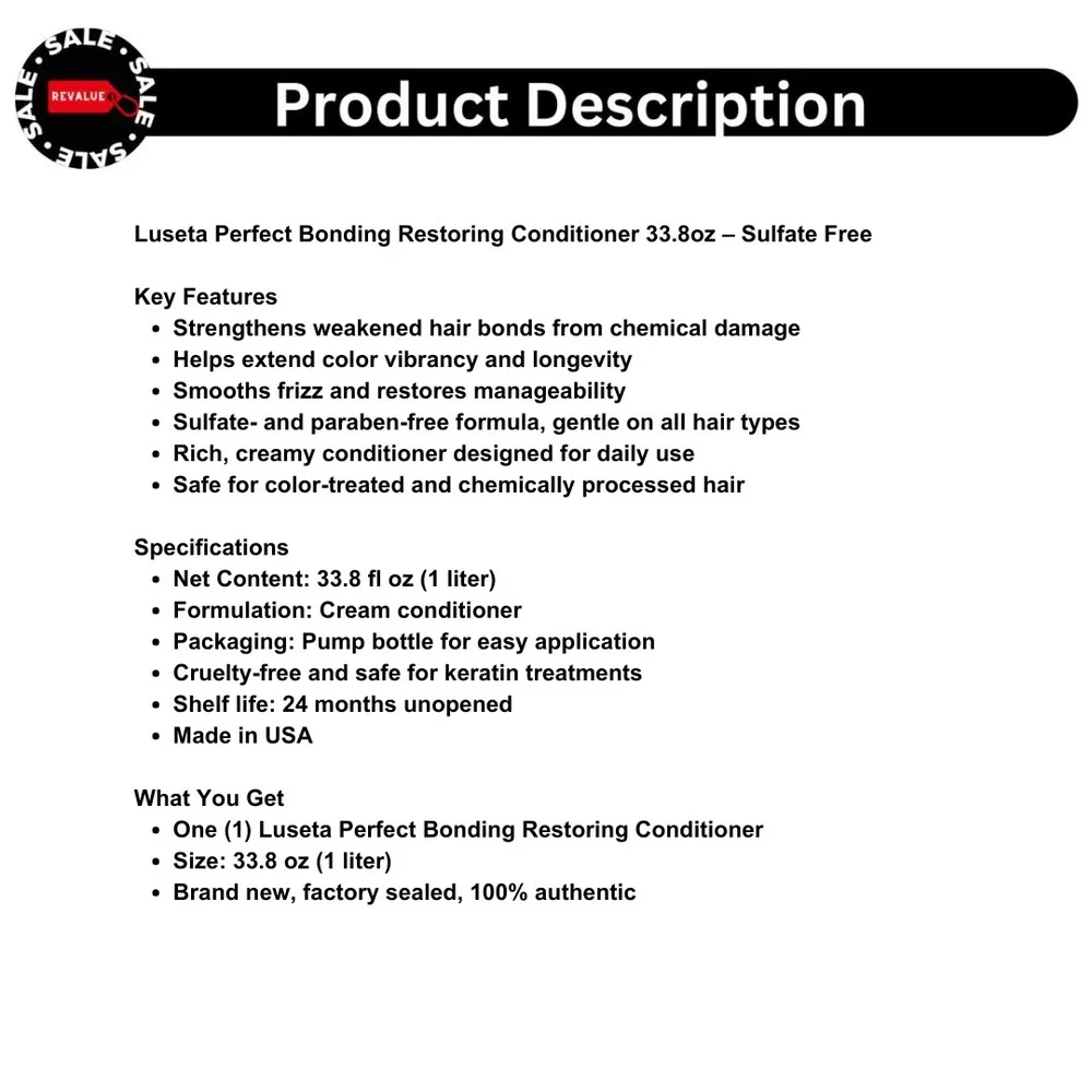 Luseta Perfect Bonding Restoring‎ Conditioner 33.8oz – Sulfate Free